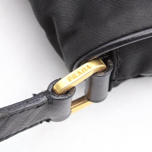 Pre-Owned Prada Nylon Tessuto Shoulder Messenger Bag in Black with Gold Hardware - Picture 10 of 15